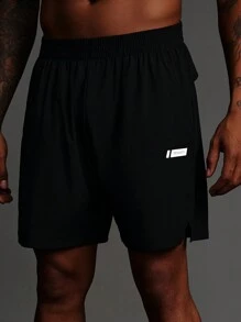 Manfinity Sport Corelite Herren Freundin Stil Shorts mit elastischem Bund, geometrischem Muster und Taschen, Lässig Fitness Shorts