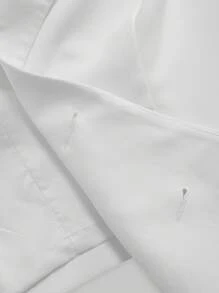SHEIN MOD Plus Size Fashion White Double-Breasted Wrap Blazer Jacket, Autumn,Women's Plus Double Breasted White Jacke - White - View 5