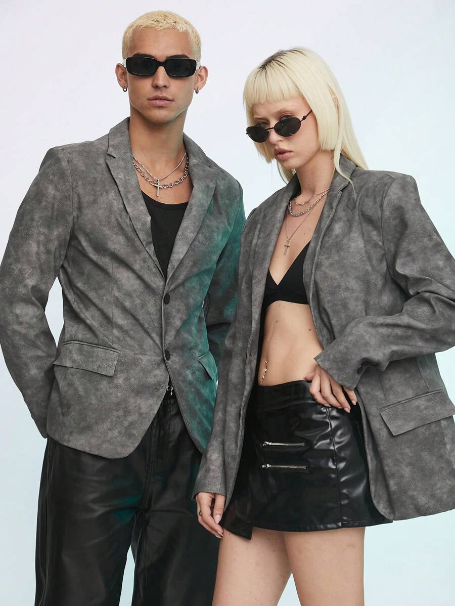 Manfinity VCAY Woven Casual Men's Blazer, For Fall Winter - Black - View 1