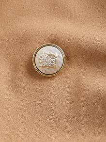 SHEIN MOD 秋冬大码两件套棕色复古西装外套和直筒裤套装