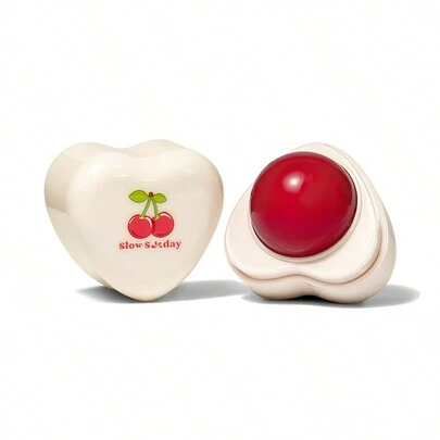 Cuidado de labios hidratante de cereza, cereza, lindo diseño en forma de corazón, cambio de color, cuidado diario de labios, máscara para dormir de labios, favor de frutas, buena opción para bodas, vacaciones, playa, viajes esenciales, regalos de Pascua, adecuado para el cuidado de los labios de verano