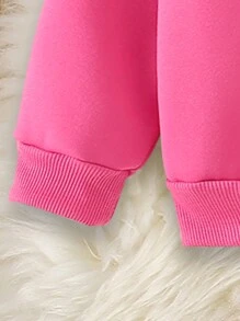 2pcs Young Girl Casual Simple Letter Slogan Printed Crew Neck Sweatshirt And Jogger Pants Set