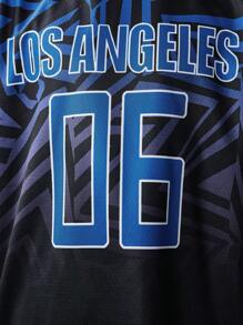 SHEIN 2pcs Tween Boy's Printed Short Sleeve T-Shirt And Sweatpants Sports Outfit - Black - View 11