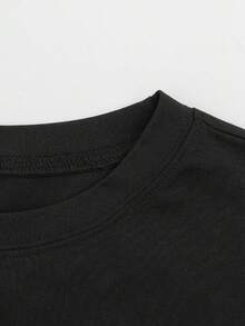 女士复古朋克摇滚闪电印花拼布长袖休闲二合一运动衫 - 黑與白 - 查看 4