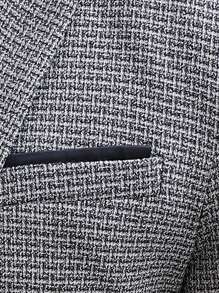 Manfinity Mode 2pcs Men's Casual Plaid Blazer Jacket And Pants Business Suit Fall Outfits Set