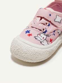 Girls' Pink Canvas Shoes With Cartoon Rabbit Pattern And Fashionable, Comfortable, Suitable For Daily And Sports Wear, Four Seasons - Pink - View 5