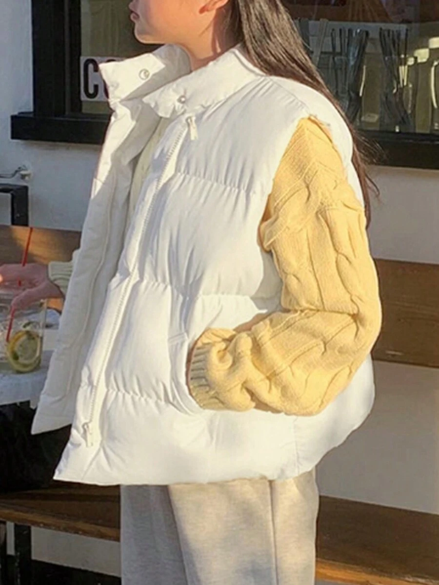 Dazy Kids Tween Girls  Letter Print  Outerwear For Fall - Beige - View 1