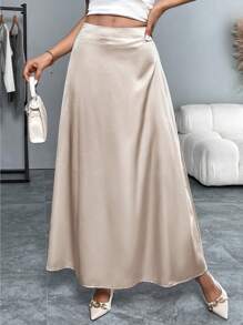 Pariaura Women's Elegant Satin Satin Skirt For Party