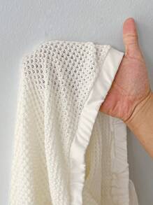 SHEIN PETITE Váy co giãn màu mơ đan tay đơn giản và thanh lịch dành cho nữ - Màu be - Xem 7