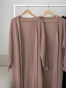 DAZY Women's Solid Color Long Lantern Sleeve Cardigan For Spring And Autumn,Long Sleeve Tops