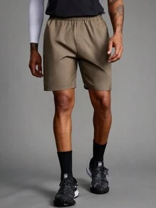 Gym Rark 男友风男士弹力腰宽松休闲健身运动短裤返校健身服徒步套装短款打底衫运动裤 - 咖啡棕 - 查看 6