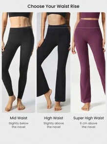 GLOWMODE 31 英寸 FeatherFit™ 超高腰弧形接缝喇叭紧身裤低冲击瑜伽日常 - 櫻桃可樂 - 查看 2