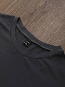 PAVTROS Áo thun nam Grunge cổ tròn tay ngắn thường ngày in họa tiết chữ rộng rãi, quà tặng bạn trai, đi chơi - Xám - Xem 6