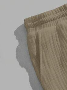 GENTILAND 男士弹性腰部纯色休闲梭织裤