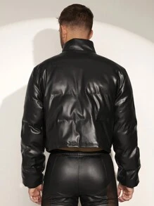 FeverCity Áo khoác cổ đứng ngắn cho nam, thích hợp cho mùa đông - màu đen - Xem 2