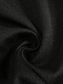 SHEIN EZwear أزياء فاخرة للحفلات بلوزات برقائق منسوجة - الأسود - مشاهدة 5