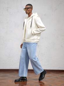AKNOTIC Business Casual Chaleco casual de punto ajustado con capucha para hombres, adecuado para otoño