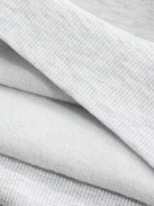 DAZY Áo nỉ cổ tròn in chữ và nơ cho nữ, Quần áo mùa thu - Màu Xám nhạt - Xem 8