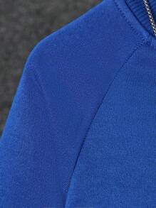 SHEIN Tween Boys Crewneck 2 In 1 Embossed Fashionable And Versatile - Blue - View 6