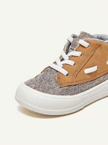 Cozy Pixies Boys' Fashionable Lace-up Comfortable Casual Canvas Shoes - Brown - View 7