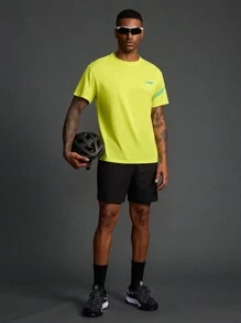 Manfinity Sport Polished Boyfriend Style Men's Crew Neck Short Sleeve Casual Athletic T-Shirt & Tank Top,Gym Clothes