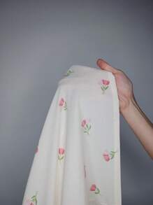 CottageSlumber Plus Size Contrast Color Ruffle Collar Floral Print Sleepwear Set - Pink - View 7