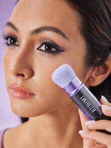 HELLO KITTY AND FRIENDS | SHEIN Sanrio Kuromi Pattern Retractable Face Makeup Brush - Purple - View 7