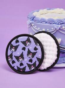 HELLO KITTY AND FRIENDS | SHEIN 2pcs Cartoon  Printed Reusable Makeup Remover Pads