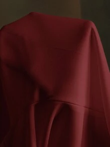 Anewsta Quần Palazzo thiết kế túi kim loại màu trơn - Màu Đỏ Sâu - Xem 7