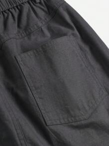 SHEIN Bolsa de cintura Casual e Saia Mini útil, tecido em cor sólida para Adolescente Menina - Cinza - Visão 5