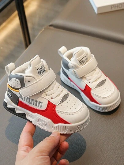 1 Pair Children High-Top Casual Canvas Shoes, Suitable For Boys And Girls, Spring/Autumn Sports Sneakers For Indoor, Outdoor And School Wear, For All Seasons