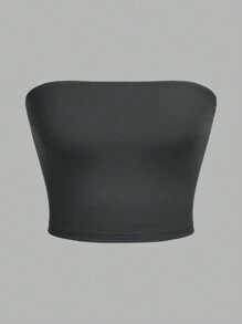 SHEIN EZwear 3 件套黑色、粉色和灰色女士抹胸短款上衣，适合夏季 - 彩色 - 查看 7