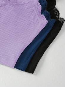 SHEIN Bộ đồ ngủ Cami trơn màu dành cho nữ Bộ đồ ngủ Pyjama Bộ đồ mặc nhà - Nhiều màu - Xem 6