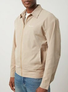 Manfinity VCAY Men's Woven Slim Regular Collar Casual Jacket, Suitable For Autumn & Winter - Khaki - View 4