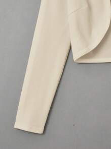 SHEIN EZwear 女式纯色长袖简约休闲夹克，秋冬短上衣