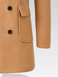 Manfinity Mode Men's Winter Double Breasted Knitted Casual Coat - Khaki - View 4