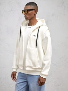AKNOTIC Business Casual Chaleco casual de punto ajustado con capucha para hombres, adecuado para otoño