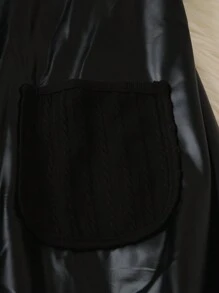 SHEIN LUNE Vestido informal sin mangas de parchwork de talla grande, primavera y otoño - Negro - Ver 4