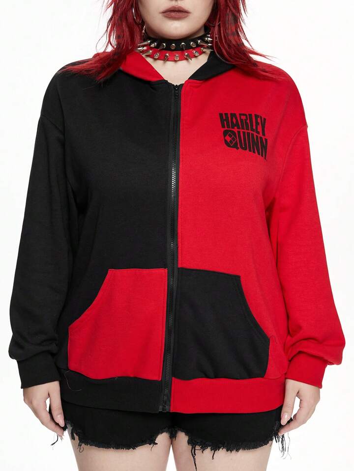 Harley quinn hoodie plus size sale