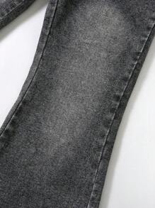 SHEIN Wildeya Pantalones acampanados elásticos de estilo vintage retro para niñas preadolescentes, otoño