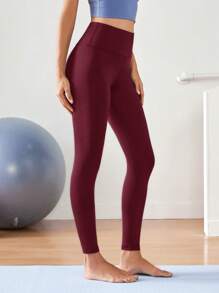 Easithlete 纯色高腰修身紧身裤休闲日常穿着，运动