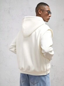 AKNOTIC Business Casual Chaleco casual de punto ajustado con capucha para hombres, adecuado para otoño