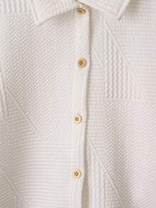 Young Boy Plain Textured Casual Shirt, Spring Autumn,Holiday,Summer,Travel - White - View 7