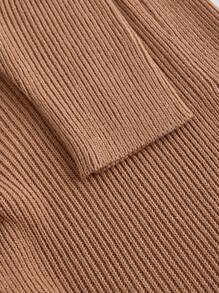 SHEIN MOD Plus Size Hooded Cardigan For Women, Mid-Length, Relaxed Fit, Brown Cardigans In Women - Khaki - View 4