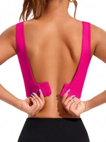 Core Rhythm Seamless Fixed Cup Sports Bra,High Impact Sports Bras Without Removable Pads ,Sports Bra With Sewn-In Pads, High Impact Support With Non-Removable Pads Molded Cups,For Women High Support Racerback,Workout, Yoga,  Running
