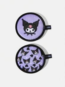 HELLO KITTY AND FRIENDS | SHEIN 2pcs Cartoon  Printed Reusable Makeup Remover Pads