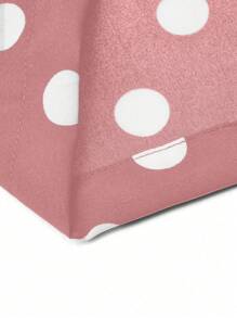 SHEIN Clasi Plus Size Women's Casual Polka Dot Wide Leg Pants With Frill Waist - Pink - View 4