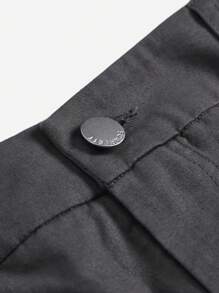 SHEIN Bolsa de cintura Casual e Saia Mini útil, tecido em cor sólida para Adolescente Menina - Cinza - Visão 4