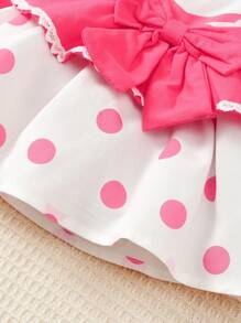 SHEIN Newborn Baby Girl Fashion Mesh Design Dress, Pink