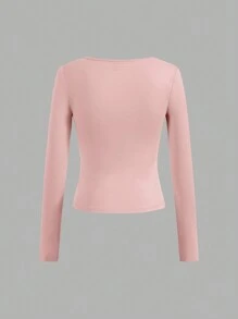 SHEIN EZwear 3 件套修身女士长袖休闲 T 恤适合夏季和秋季